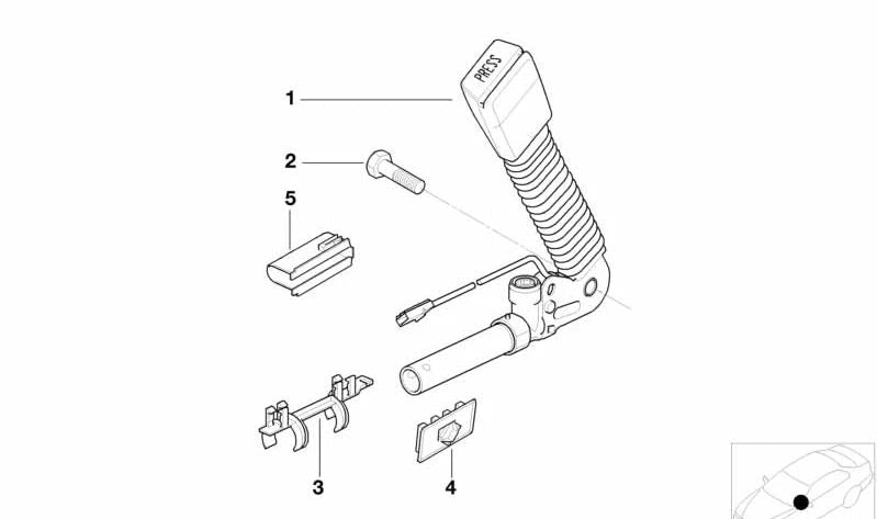 Clip de tensor de cinturón para BMW E46, E93, E63, E83 (OEM 52108099498). Original BMW