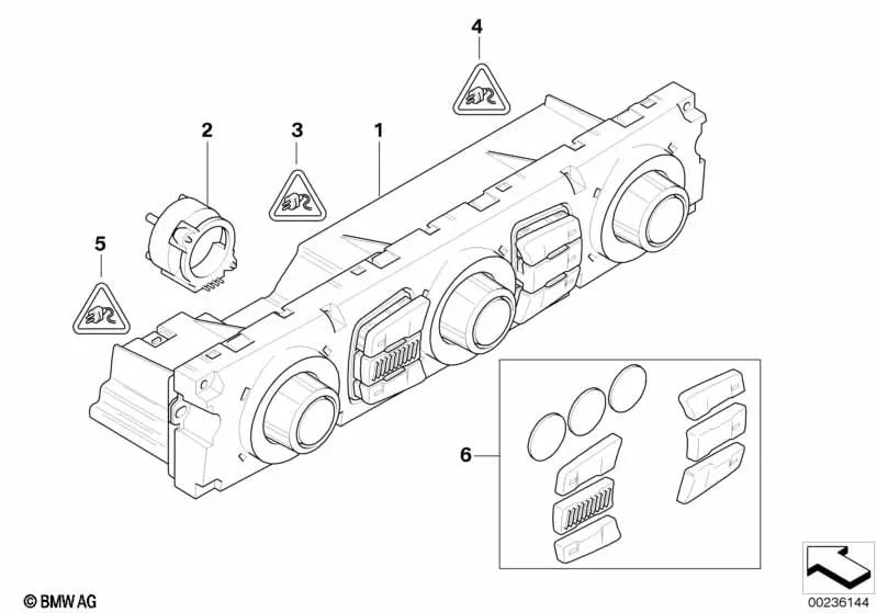 Unidad de Control del Climatizador Alta para BMW Serie 6 E63N, E64N (OEM 64119248711). Original BMW