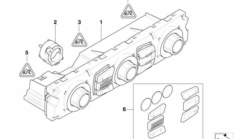 Unidad de Control del Climatizador Automático High para BMW E63N, E64N (OEM 64119248709). Original BMW.