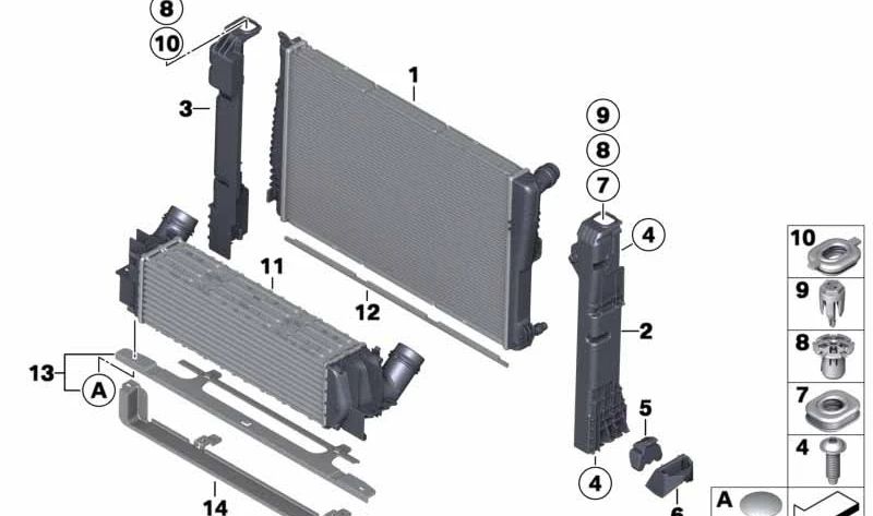 Portamódulos para BMW X3 F25, X4 F26 (OEM 17117593838). Original BMW