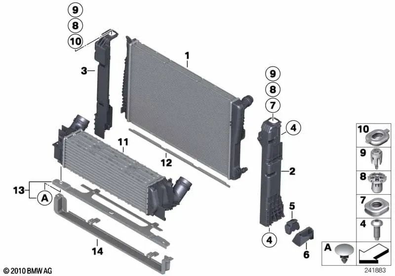 Radiador de refrigerante para BMW F25 (OEM 17118623366). Original BMW