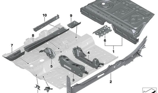 Soporte de consola izquierda para transmisión OEM 41117361193 para BMW F40, F52, F44, F45, F46, U06, F48, F49, F39. Original BMW.