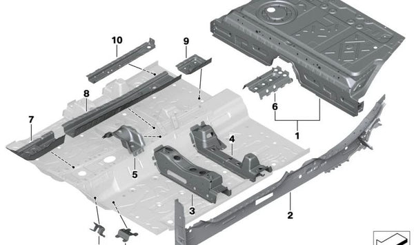 Soporte derecho de la transmisión OEM 41117434934 para BMW F46, F45, F49. Original BMW.