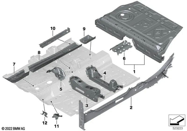 Sitzkonsole para BMW Serie 2 F45, F45N, F46, F46N, U06 X1 F48, F48N, F49, F49N, U11, U12 (OEM 41007402169). Original BMW.