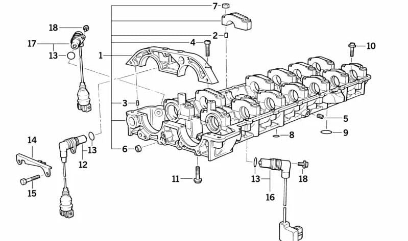 Tapa de carcasa distribución OEM 11121404966 para BMW E36 (316i, 318i, 318is, 318tds). Original BMW.