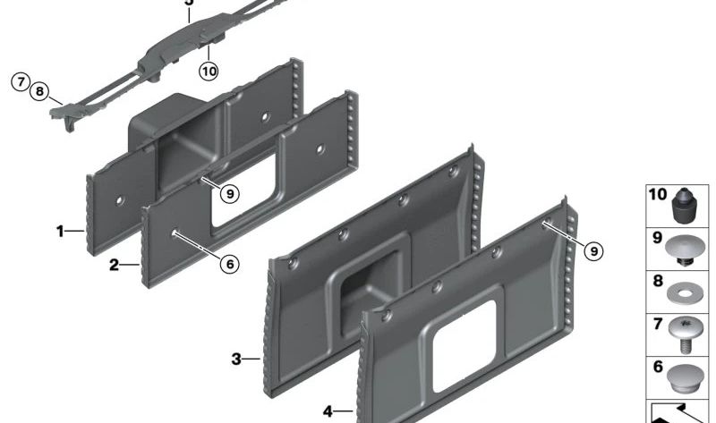 Mantel Sampe OEM 51477224931 für BMW F06, F12, F13. Original BMW.