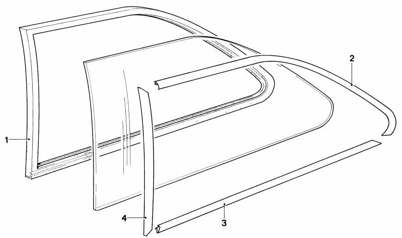 Moldura delantera izquierda para BMW E21 (OEM 51361840907). Original BMW