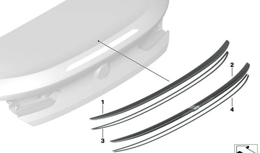 Asa traseira impressa OEM 51628080142 para BMW F93 (M8 Gran Coupé). BMW original.