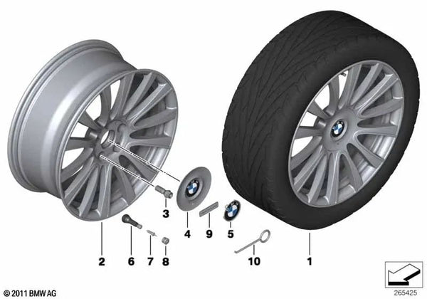 Tapacubos Orbitgrey para BMW F06, F12, F13 (OEM 36138091908). Original BMW