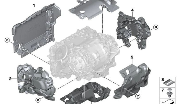 Cubierta acústica delantera para motor OEM 17739468732 para BMW G26, G60, G61, G70, i4 (G26), i7 (G70), iX (I20). Original BMW