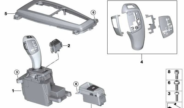 Selector de marchas para BMW E70, E71 (OEM 61319168848). Original BMW