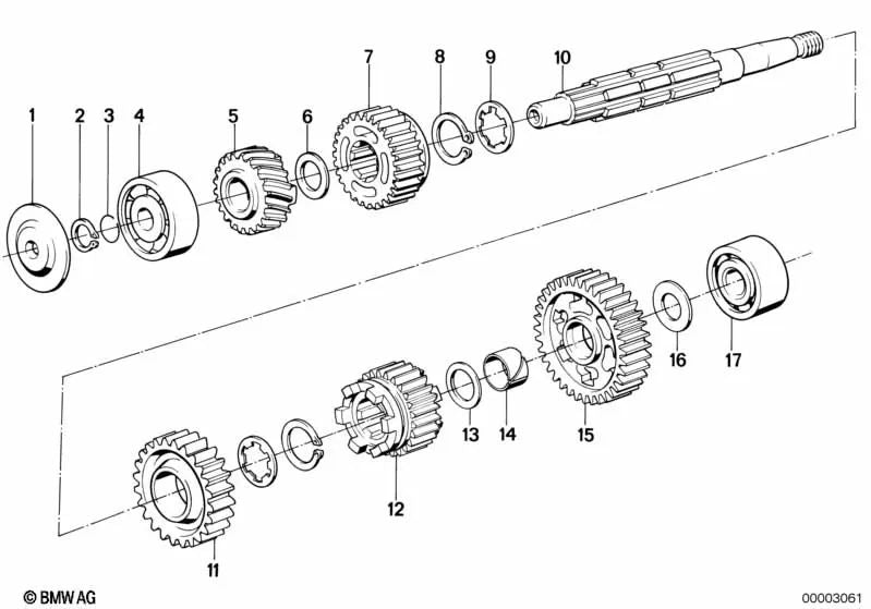 Engranaje 1ª Marcha para BMW R248 (OEM 23221231523). Original BMW.