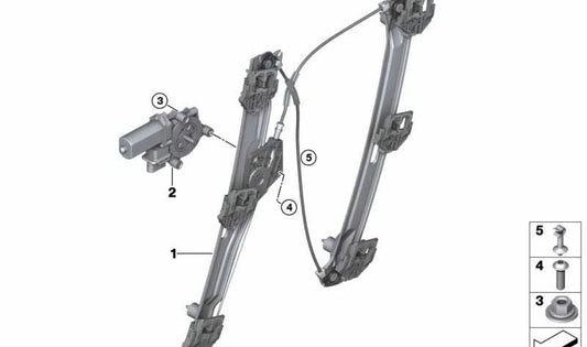 Fenstermechanismus vorne links für BMW F39 (OEM 67627473087). Original BMW.