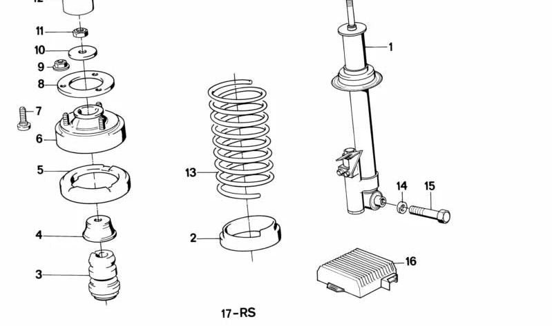 OEM rear suspension spring 33531134331 for BMW E32. Original BMW.