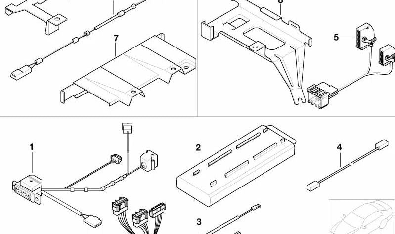 Cableado Micrófono Manos Libres para BMW Serie 5 E39 (OEM 61128373781). Original BMW