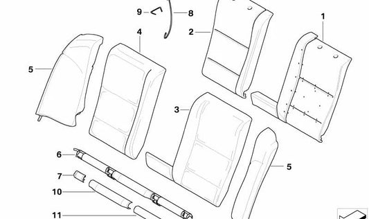 Revestimiento de Listón Exterior de Tela para BMW Serie 5 E60, E60N (OEM 52206965196). Original BMW.