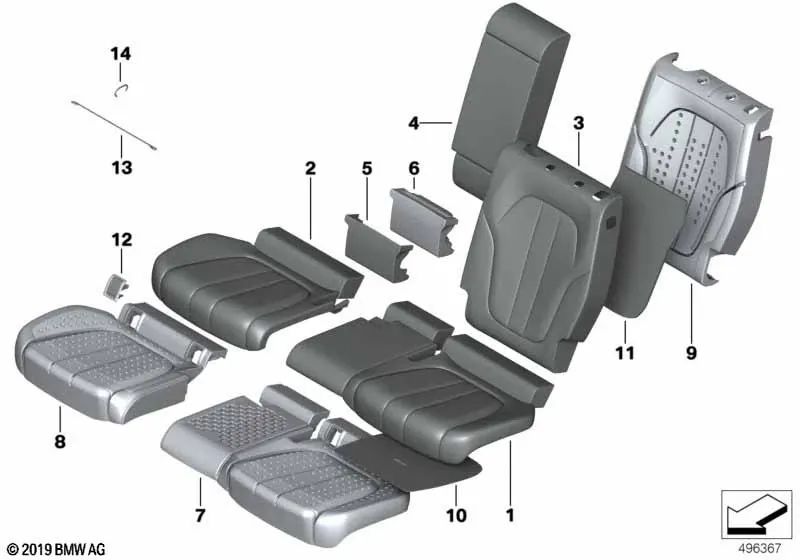 Cobertura de Asiento Básico de Cuero Canberra Beige para BMW modelos X5 (G05), X7 (G07) (OEM 52205A1A010). Original BMW