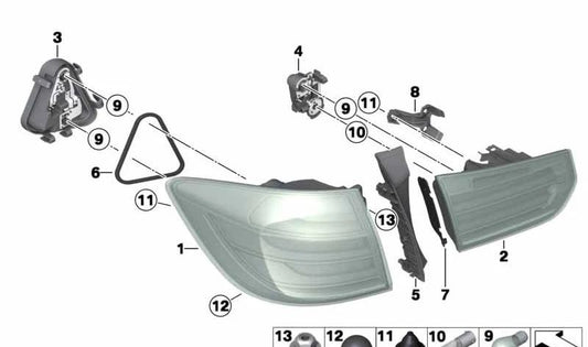 Piloto traseiro esquerdo OEM 63217429727 para BMW F31 (3 séries de turismo). BMW original.