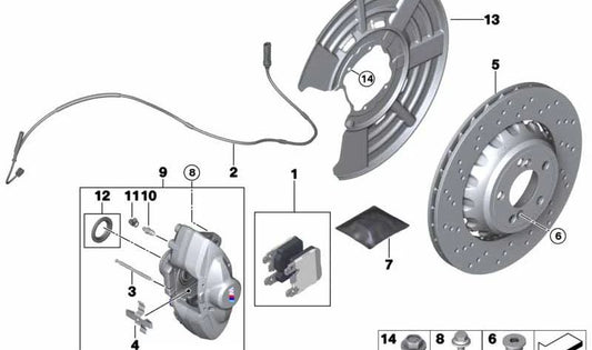 Guardabarros izquierdo para BMW F87, F80, F82, F83 (OEM 34208053265). Original BMW