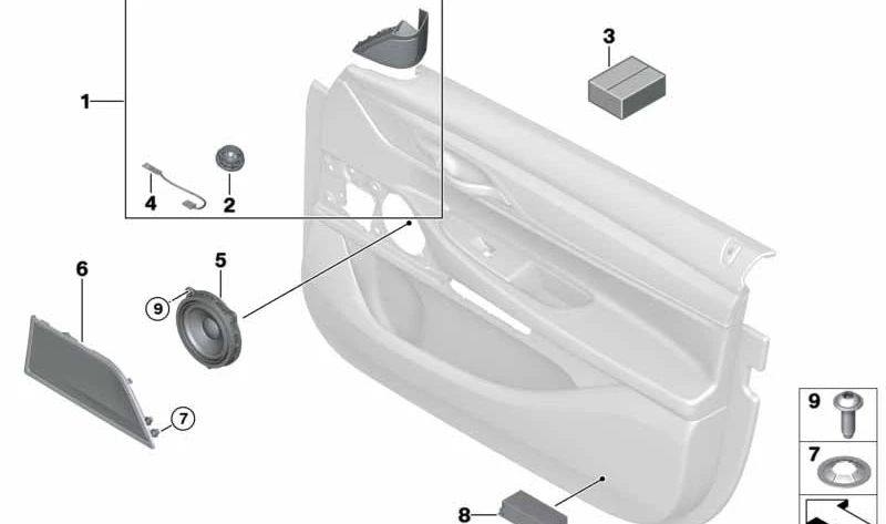 Tweeter speakers for rearviews OEM 65139375423 for BMW G11, G12. Original BMW.