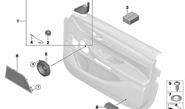 Lente Triángulo del Espejo Izquierdo para BMW G32 (OEM 65138738391). Original BMW