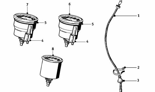 Câble de vélocimètre OEM 62128080121 pour BMW (Modèles compatibles: E21 3 séries, E23 7 séries). BMW d'origine.