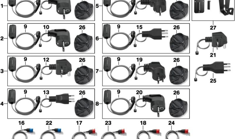 Type N Cable adaptateur (NBR 14136) 8A pour BMW G20, G21, G26, G30, G31, G70, F48, F39, G01, G08, I20 et Mini F56, F60. BMW et mini d'origine.