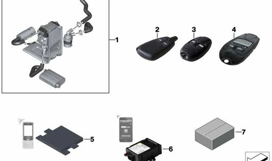 Diagnostic Adapter for Parking Heater OEM 64120414285 for BMW {E81, E82, E87, E88, F20, F21, F22, F23, E36, E46, E90, E91, E92, E93, F30, F31, F34, F32, F33, F36, E39, E84, E83, E85, E86} &amp; MINI {R50, R53, R56, R52, R57, R55}. Ori