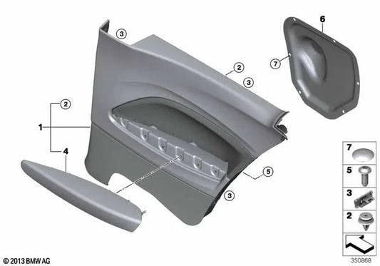 Panel lateral trasero derecho para BMW F87, F87N (OEM 51438065452). Original BMW