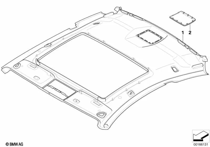 Formhimmel para BMW E63, E63N (OEM 51448043876). Original BMW.