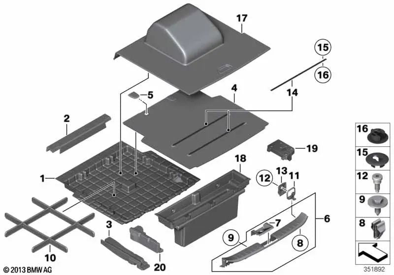 Soporte del larguero derecho para BMW E84 (OEM 51472990738). Original BMW.