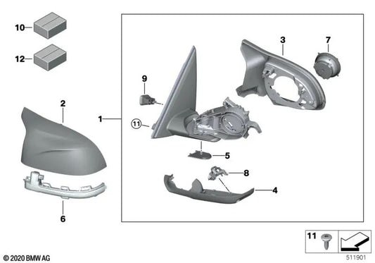 Espejo exterior calefactado con memoria derecho para BMW F97, G01  (OEM 51168078752). Original BMW