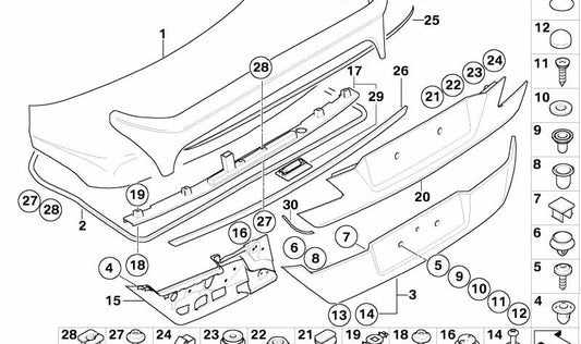 Abrazadera para BMW E65, E66 (OEM 51137037091). Original BMW