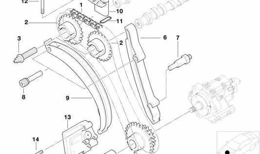 Rueda Dentada Bomba de Alta Presión para BMW E46, E39, E38, E53 (OEM 13522247053). Original BMW.