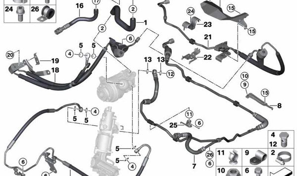 Manguito de expansión para BMW X5 E70 (OEM 32416782291). Original BMW