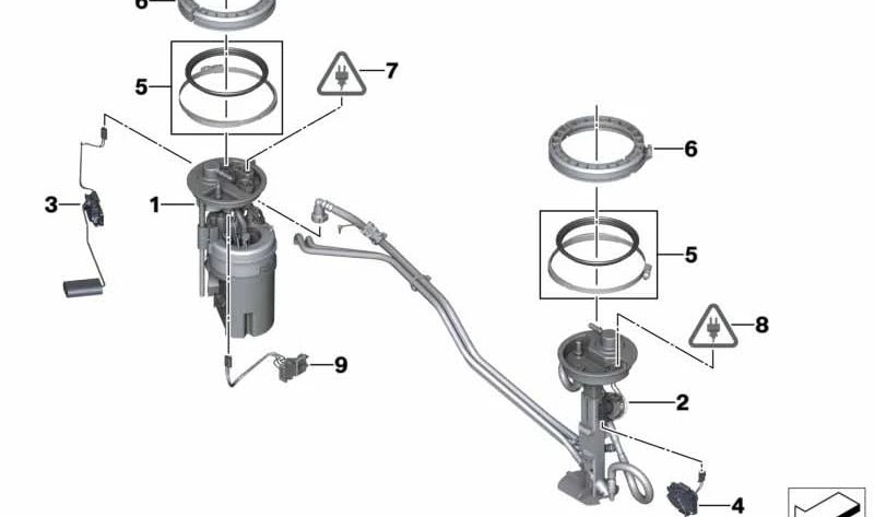 Indicador de nivel derecho para BMW X5 F15 (OEM 16117387174). Original BMW