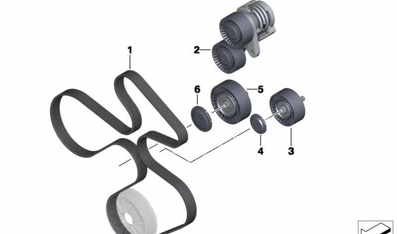 Mechanical Tensioner of Correa 11287582946 for BMW E82, E88, E90, E91, E92, E93, E84. Original BMW.