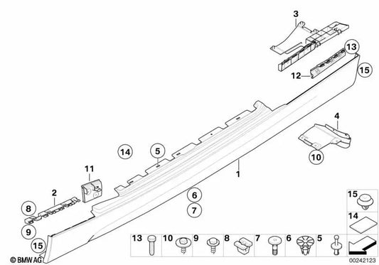 Barra de Sujeción Pilar A Izquierda para BMW Serie 1 E88 (OEM 51777177795). Original BMW