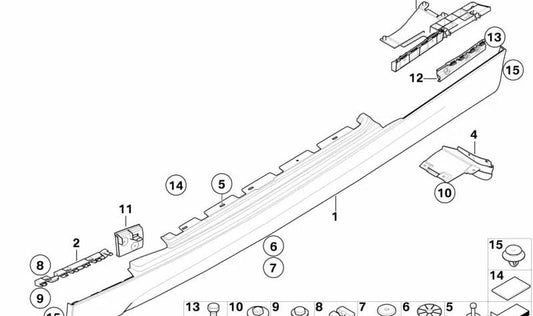 Barra di supporto Pilar per la serie BMW 1 E81, E82 (OEM 5177175898). BMW originale