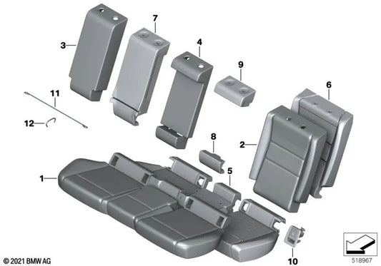 Parte de espuma para asiento para BMW Serie 2 U06, X1 U11 (OEM 52209493596). Original BMW