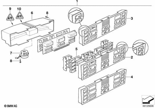 Panel de Control de Climatización Automática para BMW E38 (OEM 64116901314). Original BMW