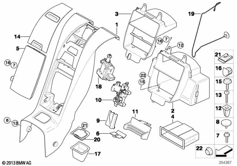 Carcasa para BMW Z4 E85, E86 (OEM 51467110234). Original BMW