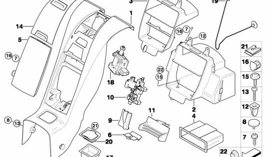 Revestimiento de Caja de Almacenamiento para BMW E86 (OEM 51463421461). Original BMW.