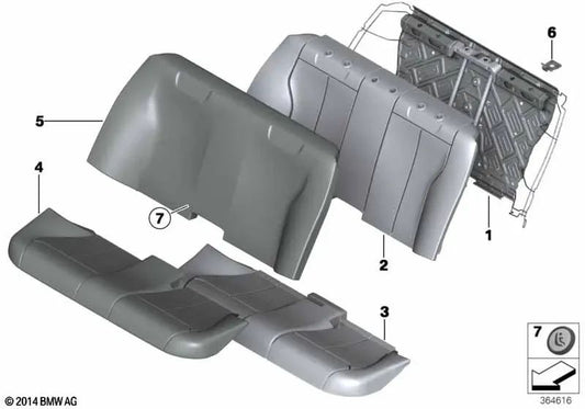 Fabric Backrest Cover for BMW 3 Series F30 (OEM 52207309904). Genuine BMW