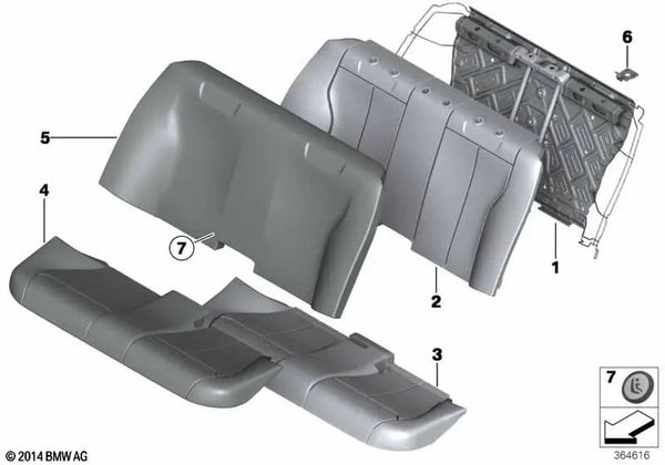 Funda de Asiento de Cuero para BMW Serie 3 F30 (OEM 52207309692). Original BMW