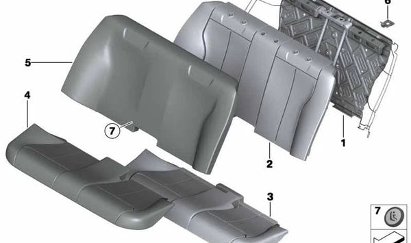 Funda de asiento de cuero OEM 52207387673 para BMW F30. Original BMW.