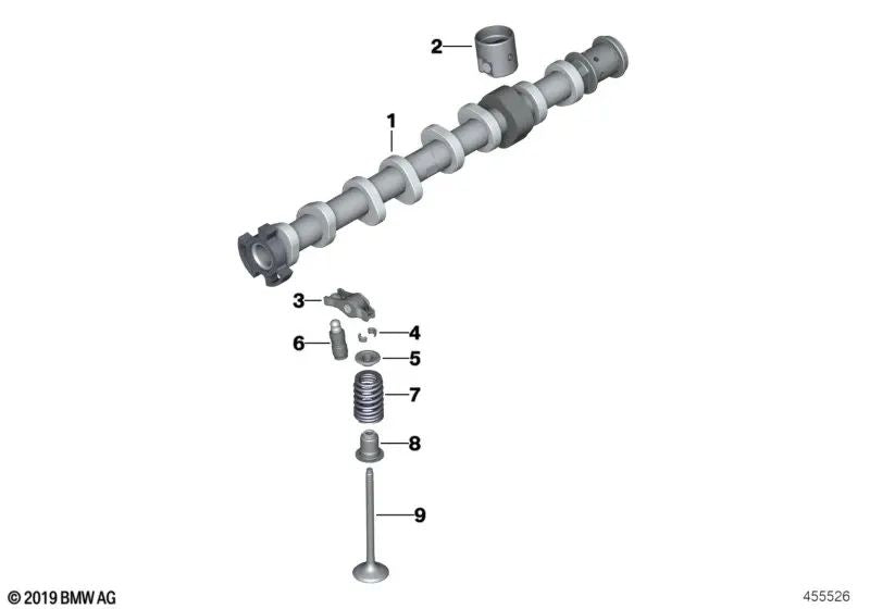 Árbol de levas de escape para BMW Serie 2 F45, F46, X1 F48, MINI F54, F55, F56 (OEM 11317618824). Original BMW