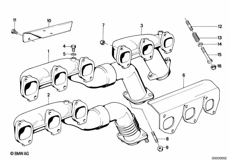 Muelle de compresión para BMW E30, E36, E28, E34, E24, E32, E31 (OEM 11761716668). Original BMW.