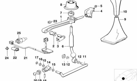 Palanca de cambios para BMW E34 (OEM 25111221931). Original BMW