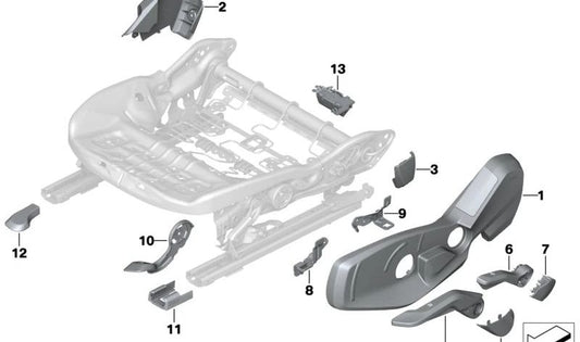 Left Outer Seat Blende for BMW 2 Series U06 (OEM 52105A419C3). Original BMW